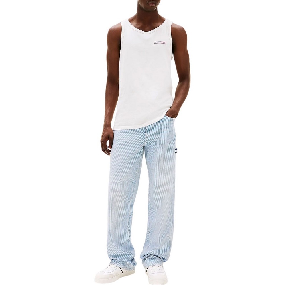 TOMMY JEANS SLIM ENTRY GRAPHIC TANK EXT ΑΜΑΝΙΚΗ ΜΠΛΟΥΖΑ ΑΝΔΡΙΚΗ ECRU