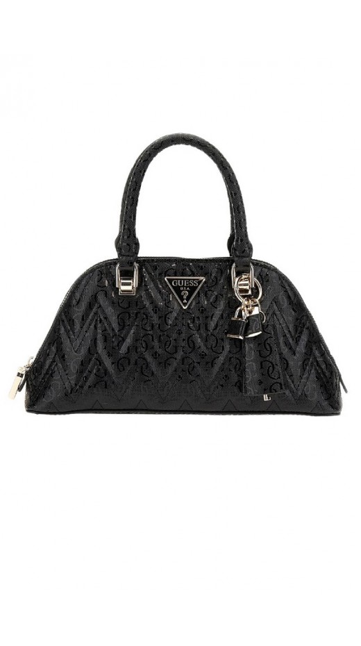 GUESS ADELARD DOME SATCHEL ΤΣΑΝΤΑ ΓΥΝΑΙΚΕΙΑ BLACK