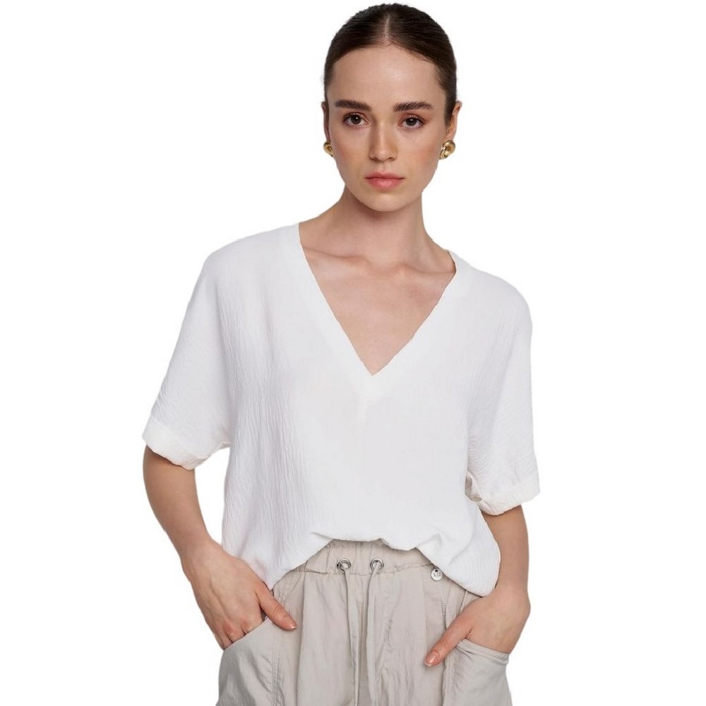 ALE ΜΠΛΟΥΖΑ ΜΕ V-NECK ΓΥΝΑΙΚΕΙΑ WHITE