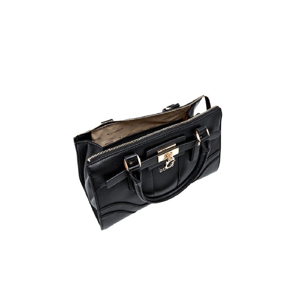 GUESS GREYSON II SMALL SATCHEL ΤΣΑΝΤΑ ΓΥΝΑΙΚΕΙΑ BLACK
