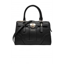GUESS GREYSON II SMALL SATCHEL ΤΣΑΝΤΑ ΓΥΝΑΙΚΕΙΑ BLACK