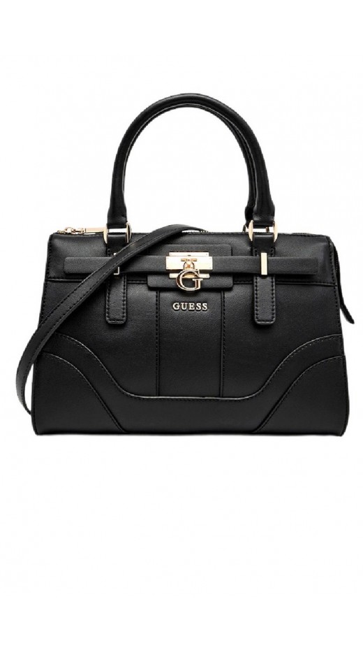 GUESS GREYSON II SMALL SATCHEL ΤΣΑΝΤΑ ΓΥΝΑΙΚΕΙΑ BLACK