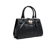 GUESS GREYSON II SMALL SATCHEL ΤΣΑΝΤΑ ΓΥΝΑΙΚΕΙΑ BLACK