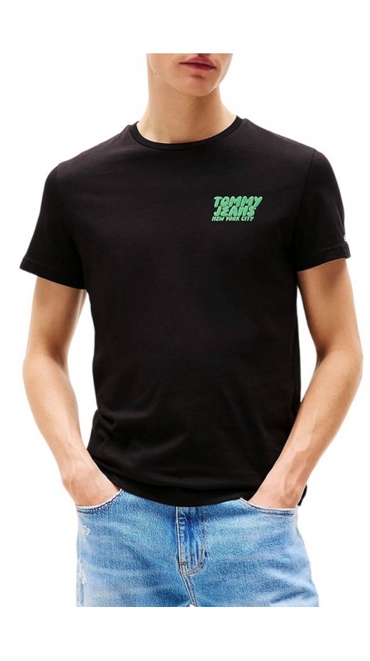 TOMMY JEANS SLIM BUBBLE PRINT SS TEE T-SHIRT ΜΠΛΟΥΖΑ ΑΝΔΡΙΚΗ BLACK