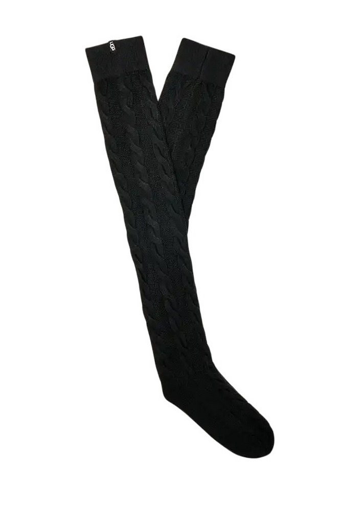 UGG ZANIKA THIGH HIGH CABLE 1171626 ΚΑΛΤΣΑ ΨΗΛΗ ΓΥΝΑΙΚΕΙΑ BLACK