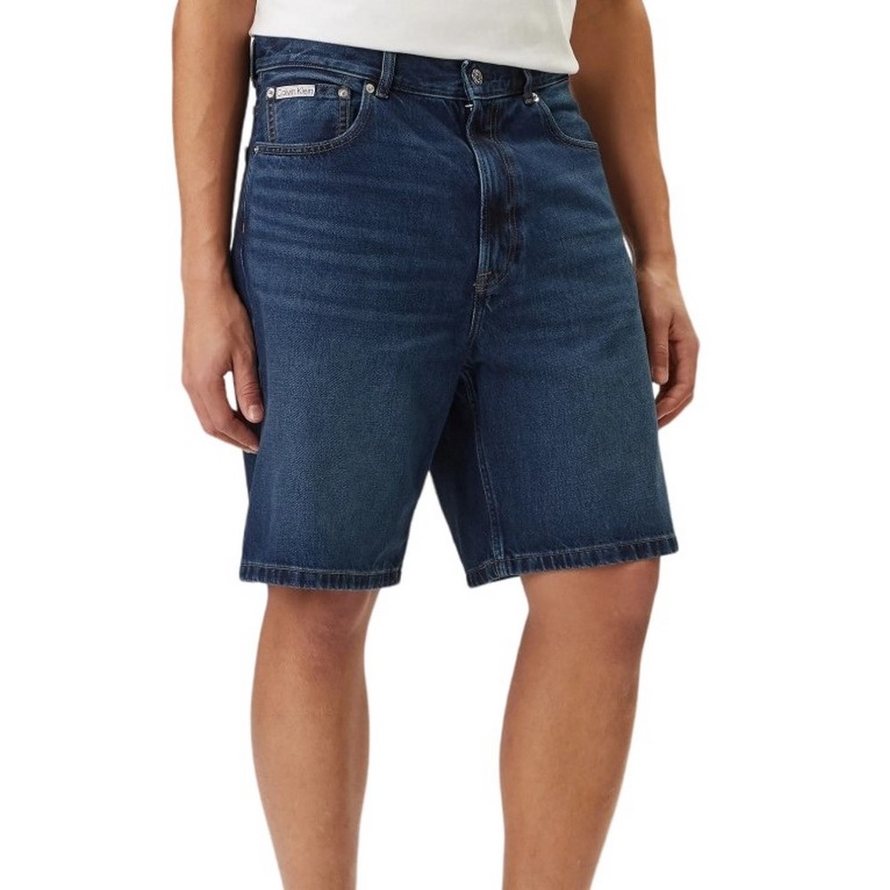 CALVIN KLEIN JEANS 90S SHORT OIL SLICK ΒΕΡΜΟΥΔΑ ΑΝΔΡΙΚΗ BLUΕ DENIM