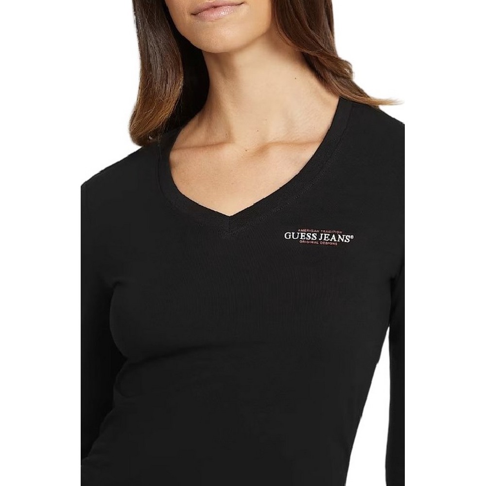 GUESS JEANS SLIM MINI AMERICAN TRADICION ΜΠΛΟΥΖΑ ΓΥΝΑΙΚΕΙΑ BLACK