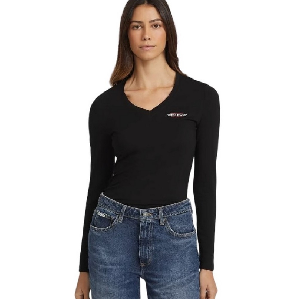 GUESS JEANS SLIM MINI AMERICAN TRADICION ΜΠΛΟΥΖΑ ΓΥΝΑΙΚΕΙΑ BLACK