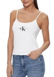 CALVIN KLEIN JEANS MONOLOGO STRAPPY TANK TOP ΤΟΠ ΓΥΝΑΙΚΕΙΟ BRIGHT WHITE