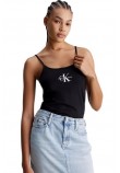 CALVIN KLEIN JEANS MONOLOGO STRAPPY TANK TOP ΤΟΠ ΓΥΝΑΙΚΕΙΟ BLACK