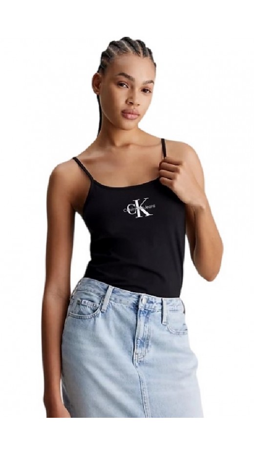 CALVIN KLEIN JEANS MONOLOGO STRAPPY TANK TOP ΤΟΠ ΓΥΝΑΙΚΕΙΟ BLACK