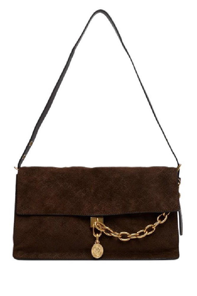 TOMMY HILFIGER CREST LEATHER SHOUL BAG SUE MONO ΤΣΑΝΤΑ ΓΥΝΑΙΚΕΙΑ BROWN