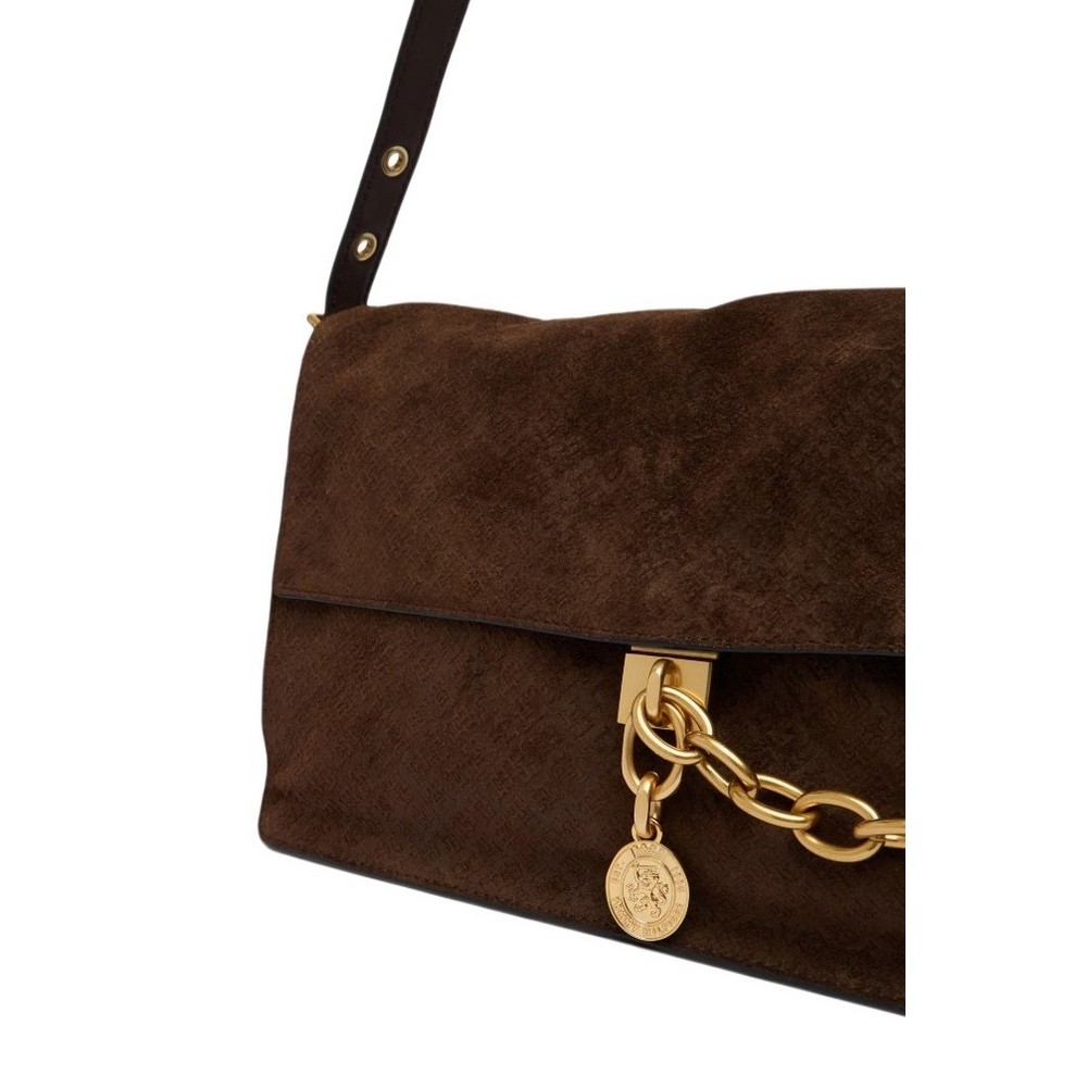 TOMMY HILFIGER CREST LEATHER SHOUL BAG SUE MONO ΤΣΑΝΤΑ ΓΥΝΑΙΚΕΙΑ BROWN