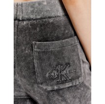 CALVIN KLEIN JEANS WASH VELVET PANT ΠΑΝΤΕΛΟΝΙ ΦΟΡΜΑΣ ΓΥΝΑΙΚΕΙΟ DARK GREY