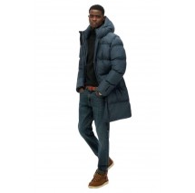 SUPERDRY D2 SDSW HOODED SPORTS PUFFER MID JKT ΜΠΟΥΦΑΝ ΑΝΔΡΙΚΟ PETROL