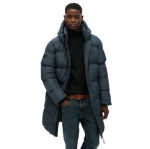 SUPERDRY D2 SDSW HOODED SPORTS PUFFER MID JKT ΜΠΟΥΦΑΝ ΑΝΔΡΙΚΟ PETROL