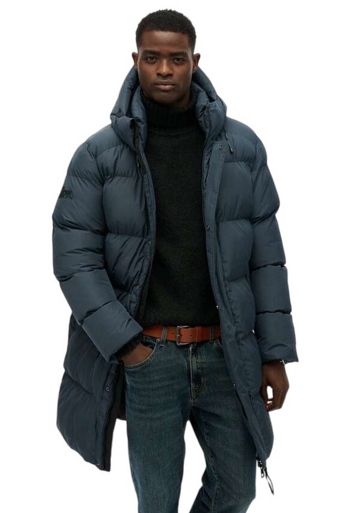 SUPERDRY D2 SDSW HOODED SPORTS PUFFER MID JKT ΜΠΟΥΦΑΝ ΑΝΔΡΙΚΟ PETROL