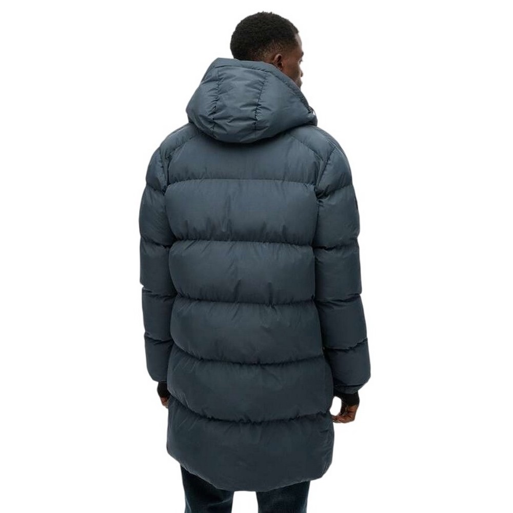 SUPERDRY D2 SDSW HOODED SPORTS PUFFER MID JKT ΜΠΟΥΦΑΝ ΑΝΔΡΙΚΟ PETROL