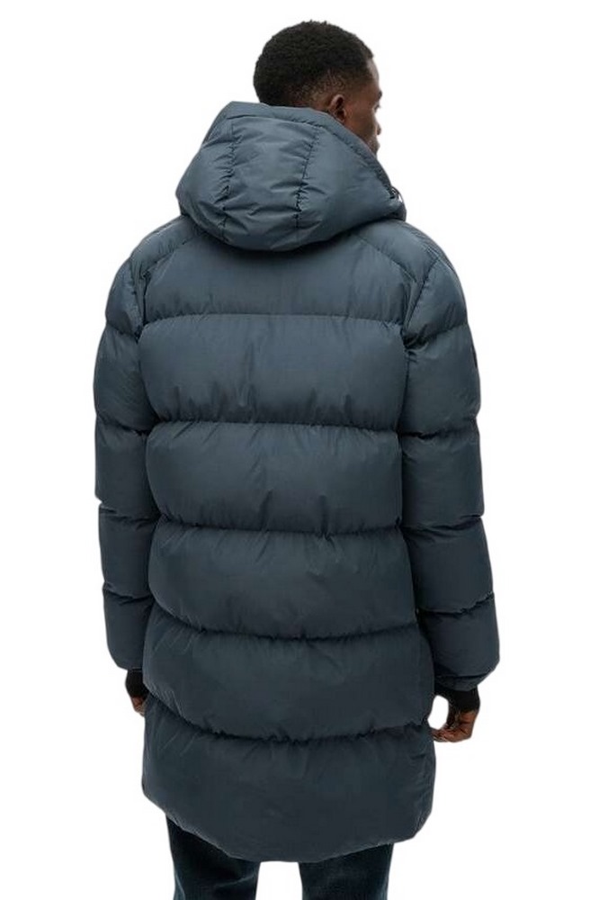 SUPERDRY D2 SDSW HOODED SPORTS PUFFER MID JKT ΜΠΟΥΦΑΝ ΑΝΔΡΙΚΟ PETROL