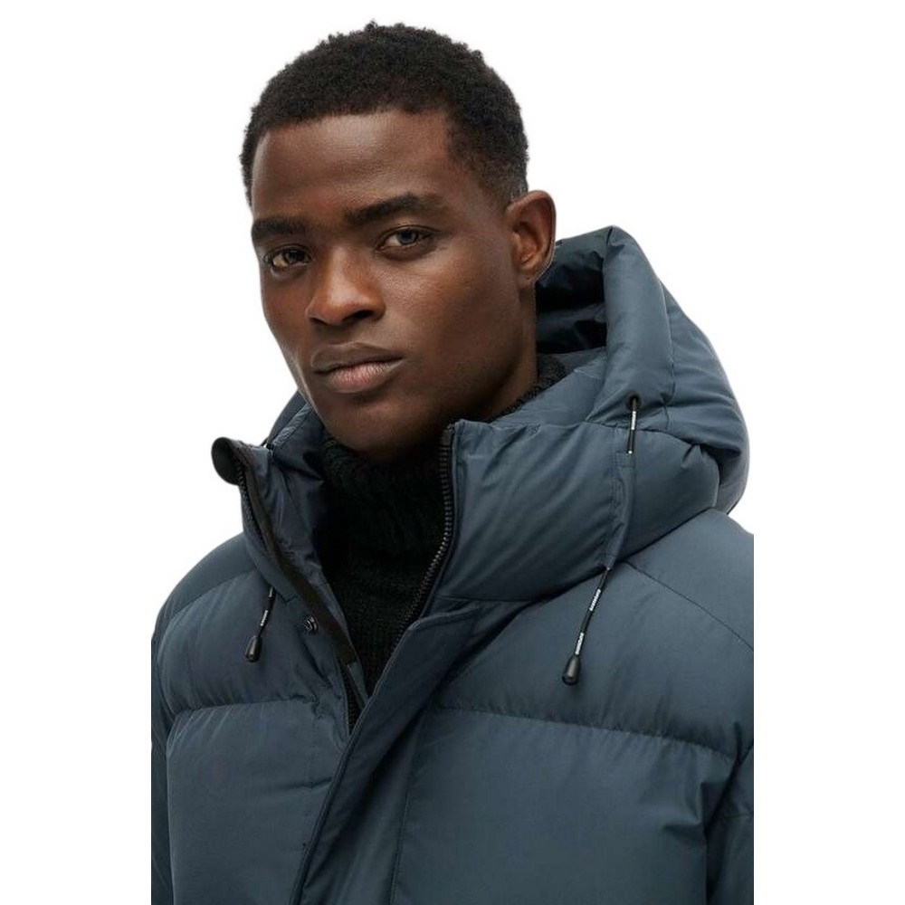 SUPERDRY D2 SDSW HOODED SPORTS PUFFER MID JKT ΜΠΟΥΦΑΝ ΑΝΔΡΙΚΟ PETROL