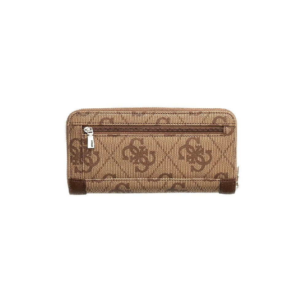 GUESS KARNILLA LOGO SLG LRG ZIP ARND ΠΟΡΤΟΦΟΛΙ ΓΥΝΑΙΚΕΙΟ LATTE