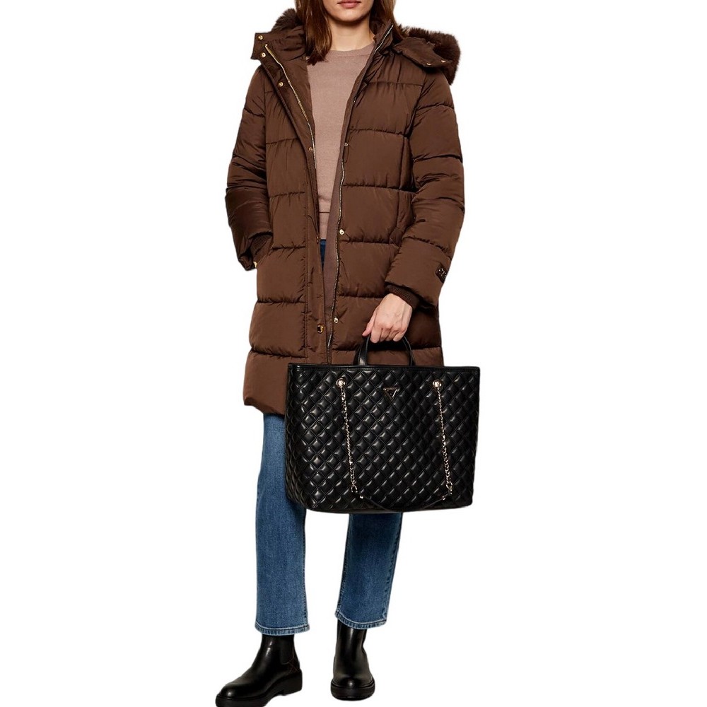 GUESS GIULLY II LARGE 2 IN 1 TOTE ΤΣΑΝΤΑ ΓΥΝΑΙΚΕΙΑ BLACK