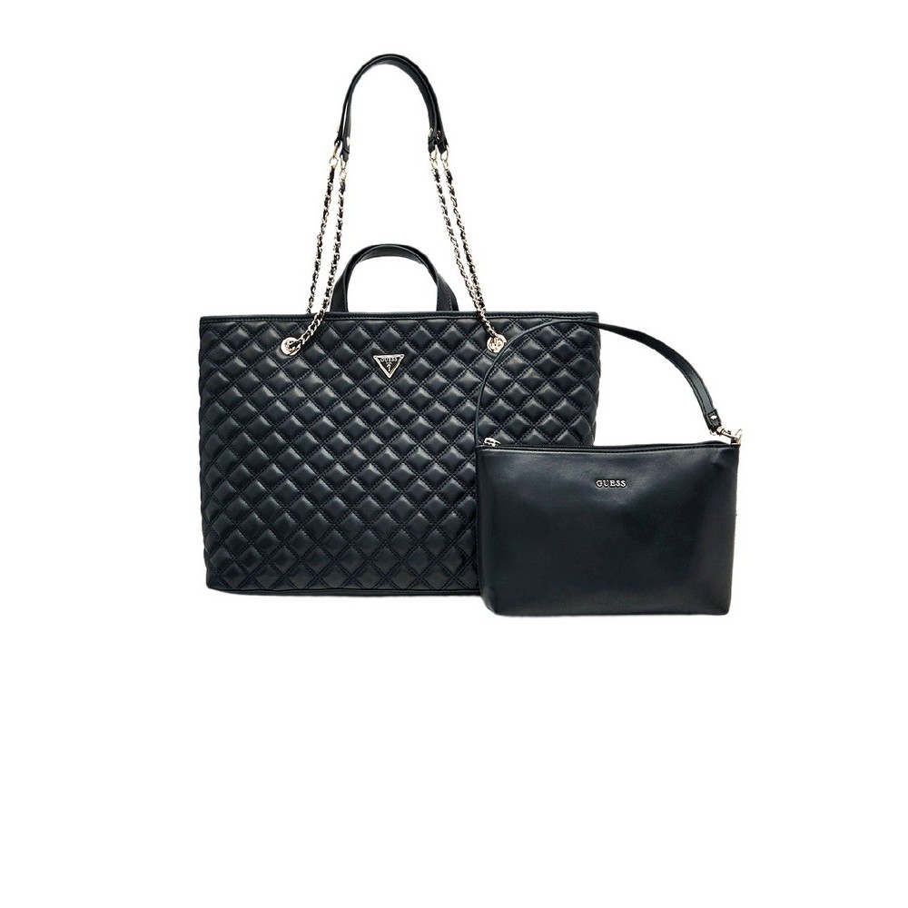 GUESS GIULLY II LARGE 2 IN 1 TOTE ΤΣΑΝΤΑ ΓΥΝΑΙΚΕΙΑ BLACK