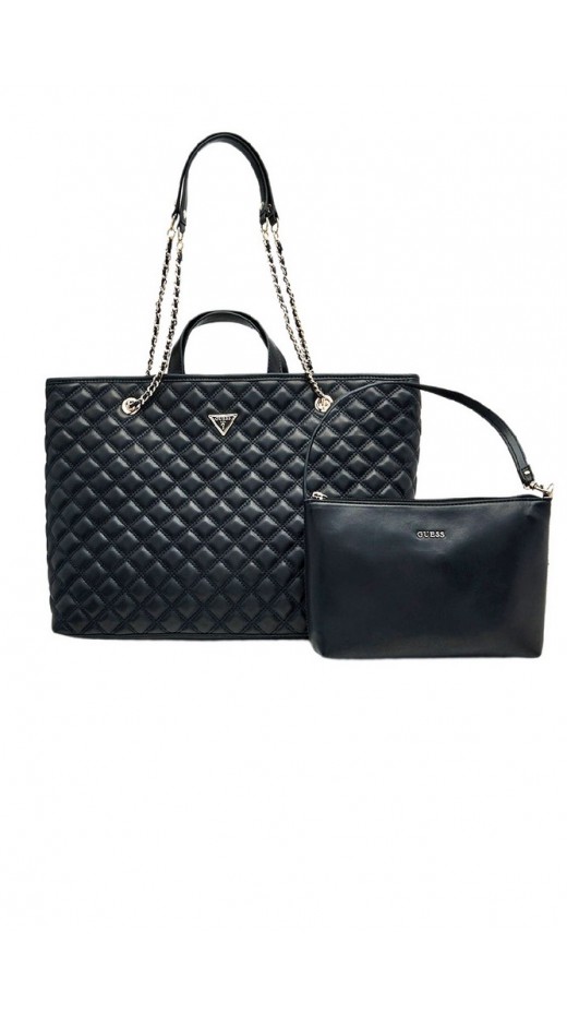 GUESS GIULLY II LARGE 2 IN 1 TOTE ΤΣΑΝΤΑ ΓΥΝΑΙΚΕΙΑ BLACK
