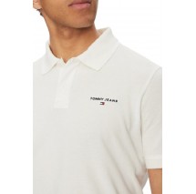 TOMMY JEANS REG LINEAR POLO EXT ΜΠΛΟΥΖΑ ΑΝΔΡΙΚΗ ECRU