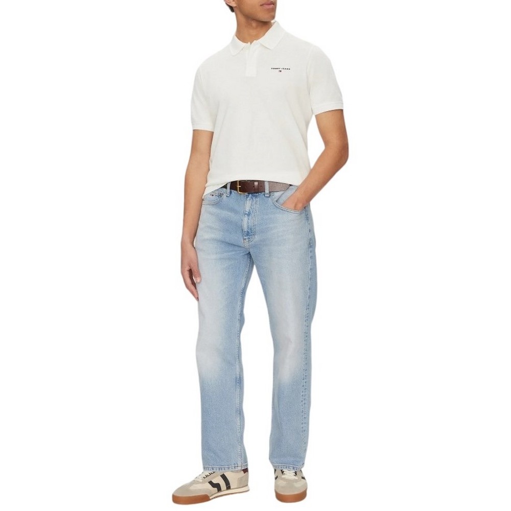 TOMMY JEANS REG LINEAR POLO EXT ΜΠΛΟΥΖΑ ΑΝΔΡΙΚΗ ECRU