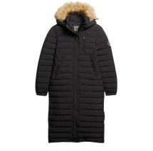 SUPERDRY HOODED LONGLINE PUFFER ΜΠΟΥΦΑΝ ΓΥΝΑΙΚΕΙΟ BLACK