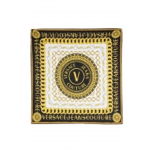 VERSACE JEANS COUTURE FOULARD LEAVES JACQUARD 90CMX90CM ΦΟΥΛΑΡΙ ΓΥΝΑΙΚΕΙΟ BLACK/GOLD