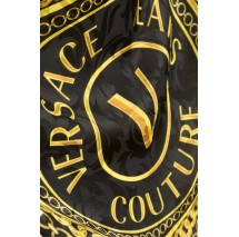 VERSACE JEANS COUTURE FOULARD LEAVES JACQUARD 90CMX90CM ΦΟΥΛΑΡΙ ΓΥΝΑΙΚΕΙΟ BLACK/GOLD