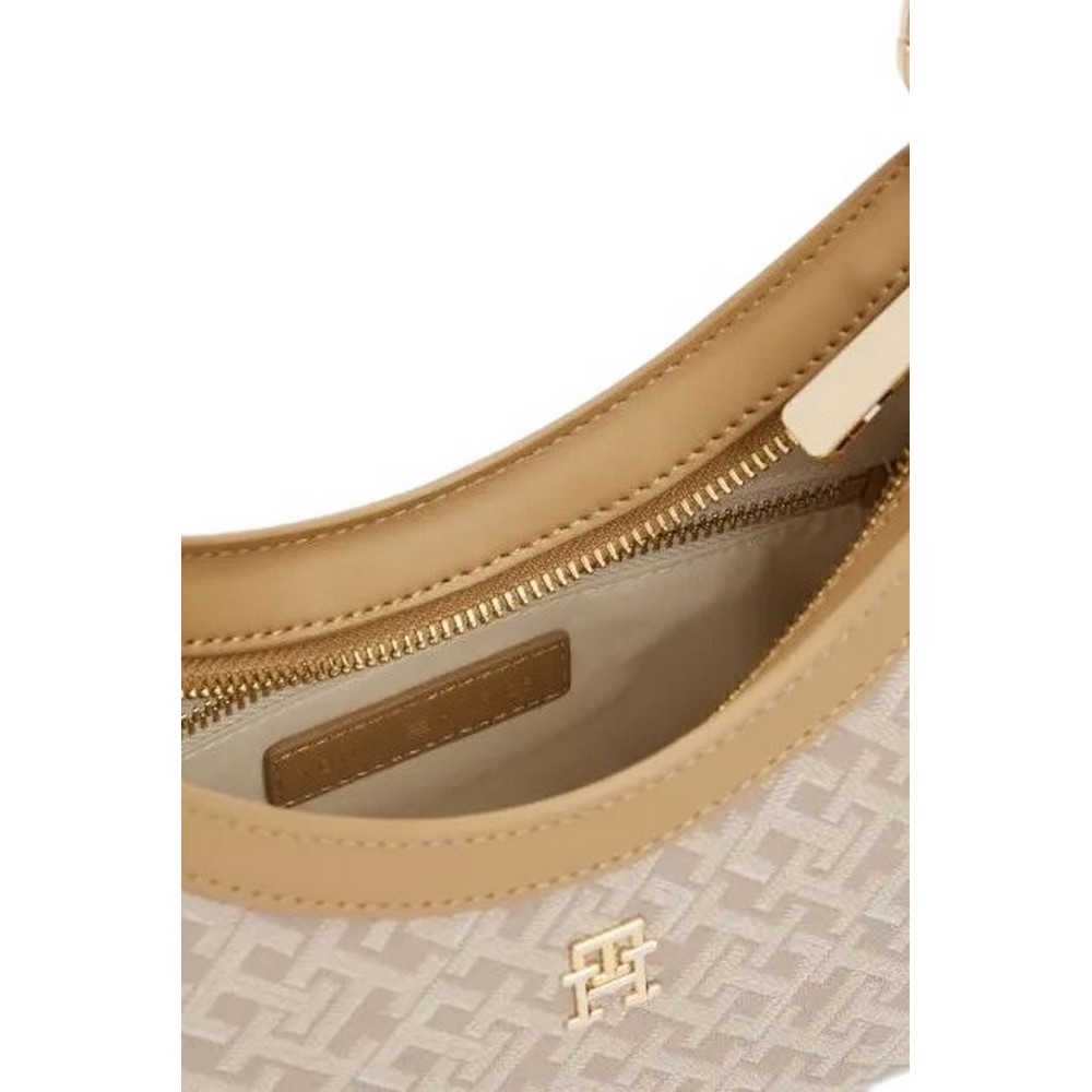 TOMMY HILFIGER JACQUARD SHOULDER BAG ΤΣΑΝΤΑ ΓΥΝΑΙΚΕΙΑ BEIGE