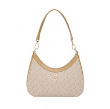 TOMMY HILFIGER JACQUARD SHOULDER BAG ΤΣΑΝΤΑ ΓΥΝΑΙΚΕΙΑ BEIGE