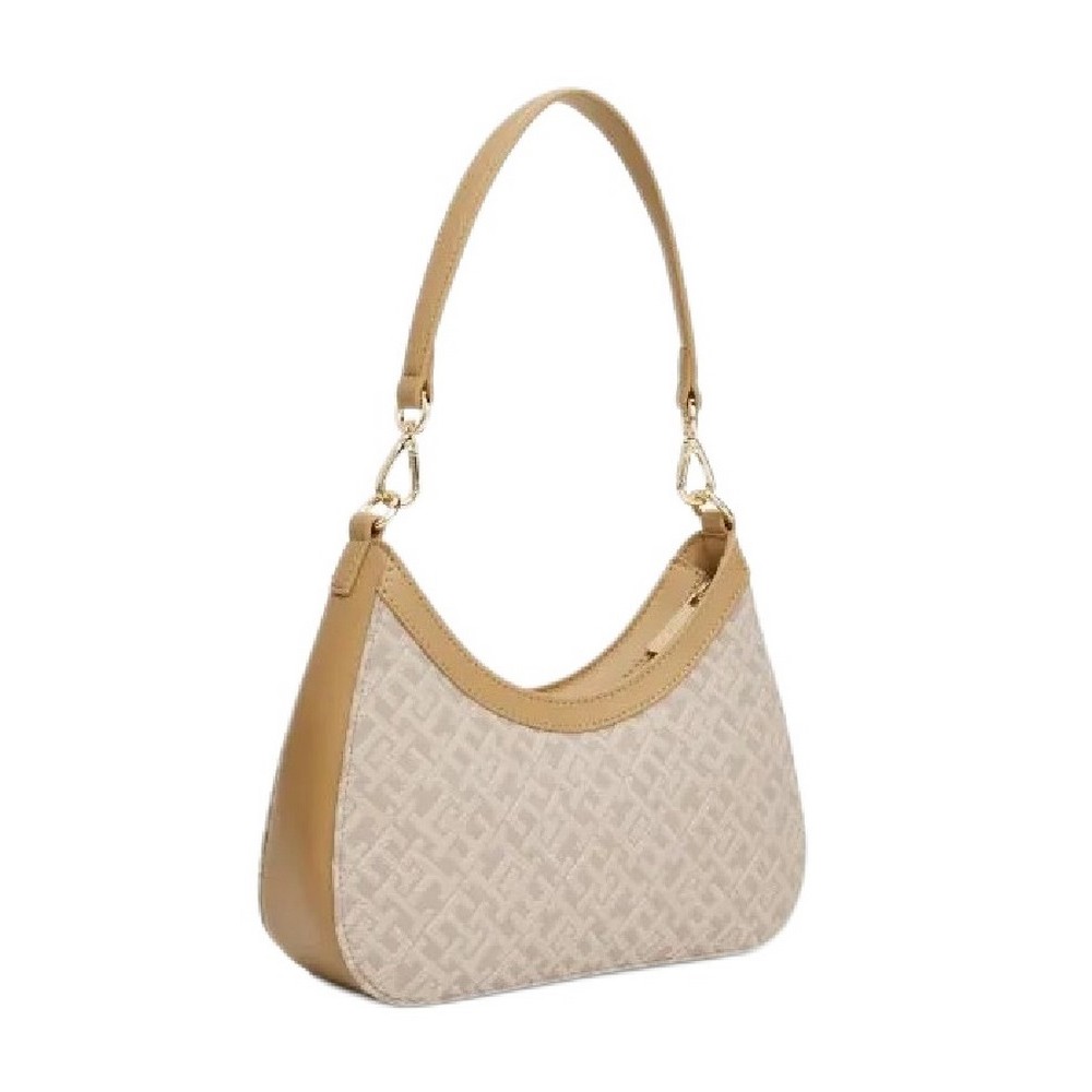 TOMMY HILFIGER JACQUARD SHOULDER BAG ΤΣΑΝΤΑ ΓΥΝΑΙΚΕΙΑ BEIGE