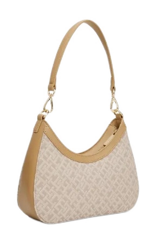 TOMMY HILFIGER JACQUARD SHOULDER BAG ΤΣΑΝΤΑ ΓΥΝΑΙΚΕΙΑ BEIGE