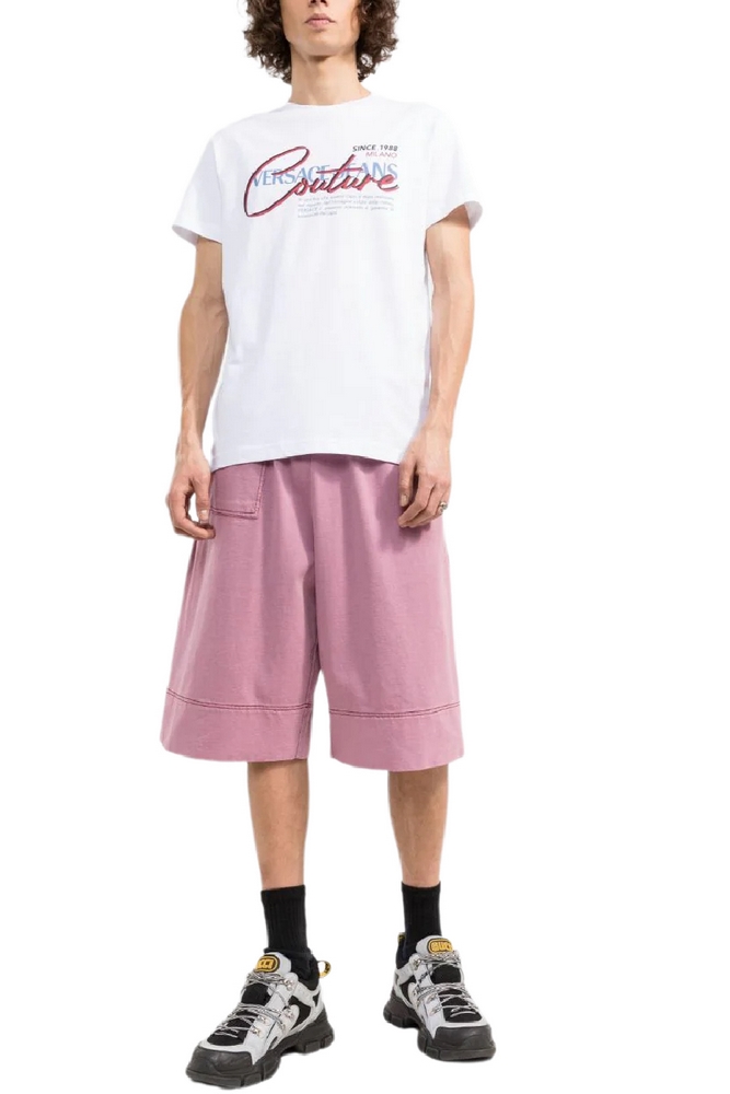 T-SHIRT PRINTED LOGO ΑΝΔΡΙΚΟ VERSACE JEANS COUTURE WHITE