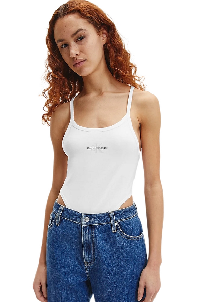 CALVIN KLEIN JEANS SEASONAL MONOGRAM HIGH LEG BODY ΚΟΡΜΑΚΙ ΓΥΝΑΙΚΕΙΟ WHITE