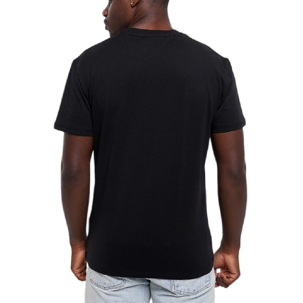 TOMMY JEANS REG LINEAR LOGO TEE EXT T-SHIRT ΜΠΛΟΥΖΑ ΑΝΔΡΙΚΗ BLACK/BLACK