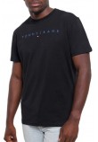 TOMMY JEANS REG LINEAR LOGO TEE EXT T-SHIRT ΜΠΛΟΥΖΑ ΑΝΔΡΙΚΗ BLACK/BLACK