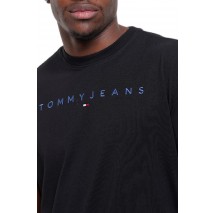 TOMMY JEANS REG LINEAR LOGO TEE EXT T-SHIRT ΜΠΛΟΥΖΑ ΑΝΔΡΙΚΗ BLACK/BLACK