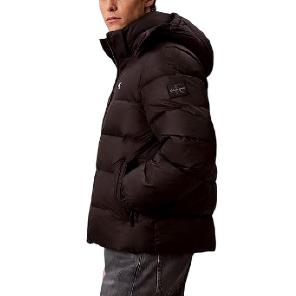 CALVIN KLEIN JEANS LS NYLON ZIP OFF HOOD DOWN PUFFER ΜΠΟΥΦΑΝ ΑΝΔΡΙΚΟ BLACK