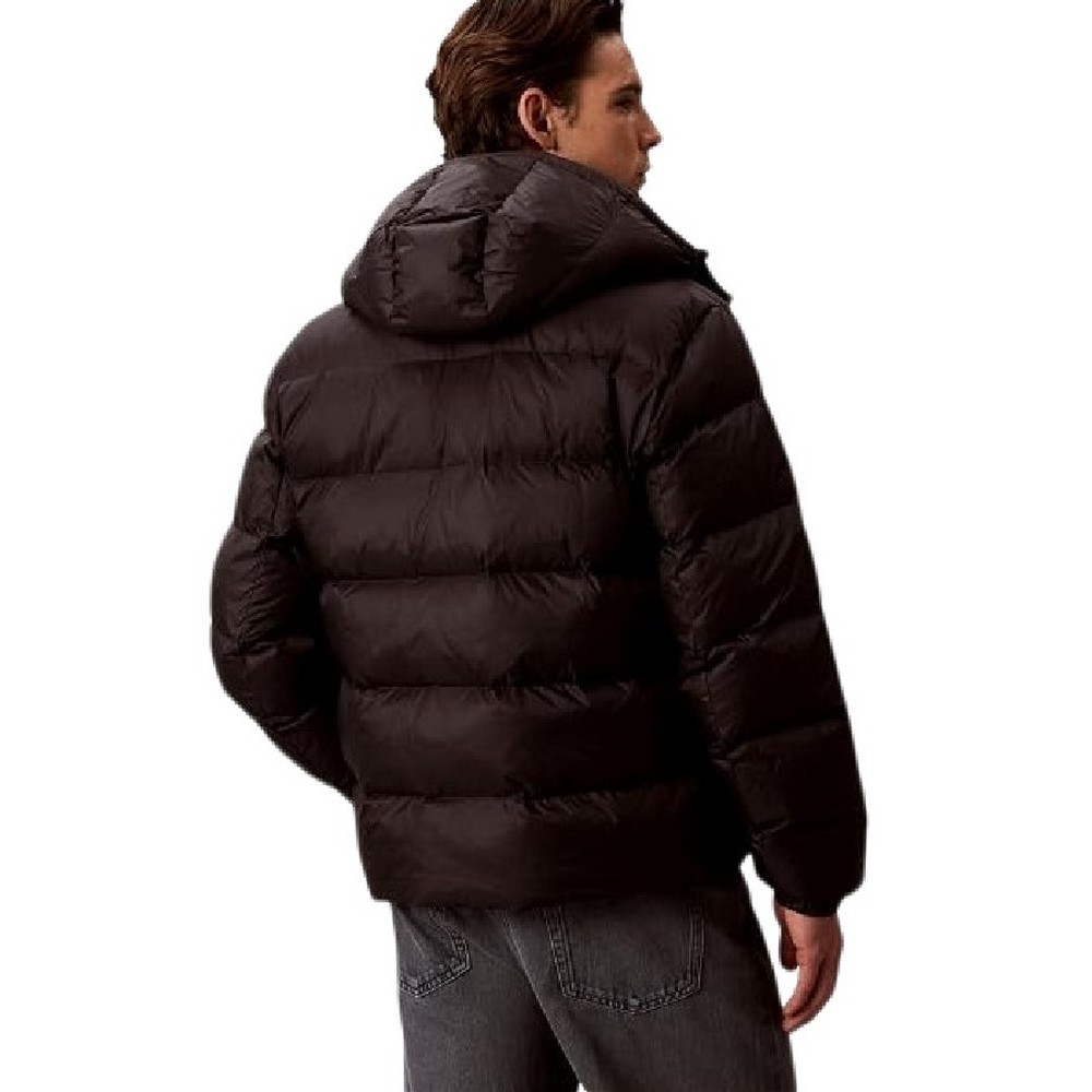 CALVIN KLEIN JEANS LS NYLON ZIP OFF HOOD DOWN PUFFER ΜΠΟΥΦΑΝ ΑΝΔΡΙΚΟ BLACK