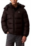 CALVIN KLEIN JEANS LS NYLON ZIP OFF HOOD DOWN PUFFER ΜΠΟΥΦΑΝ ΑΝΔΡΙΚΟ BLACK