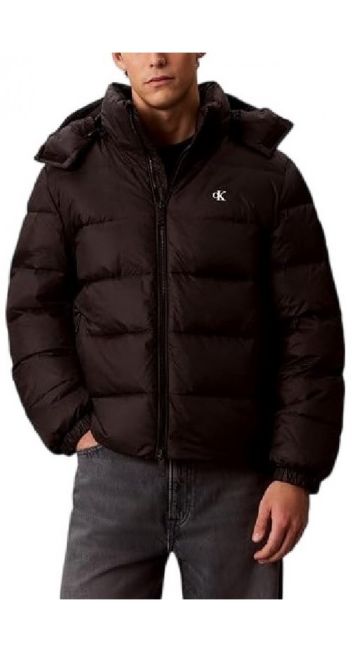 CALVIN KLEIN JEANS LS NYLON ZIP OFF HOOD DOWN PUFFER ΜΠΟΥΦΑΝ ΑΝΔΡΙΚΟ BLACK