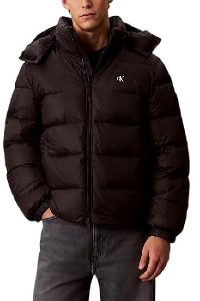 CALVIN KLEIN JEANS LS NYLON ZIP OFF HOOD DOWN PUFFER ΜΠΟΥΦΑΝ ΑΝΔΡΙΚΟ BLACK
