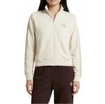 CALVIN KLEIN JEANS LS STRETCH TERRY FZ TRACK JACKET ΖΑΚΕΤΑ ΦΟΥΤΕΡ ΓΥΝΑΙΚΕΙΑ OFF WHITE