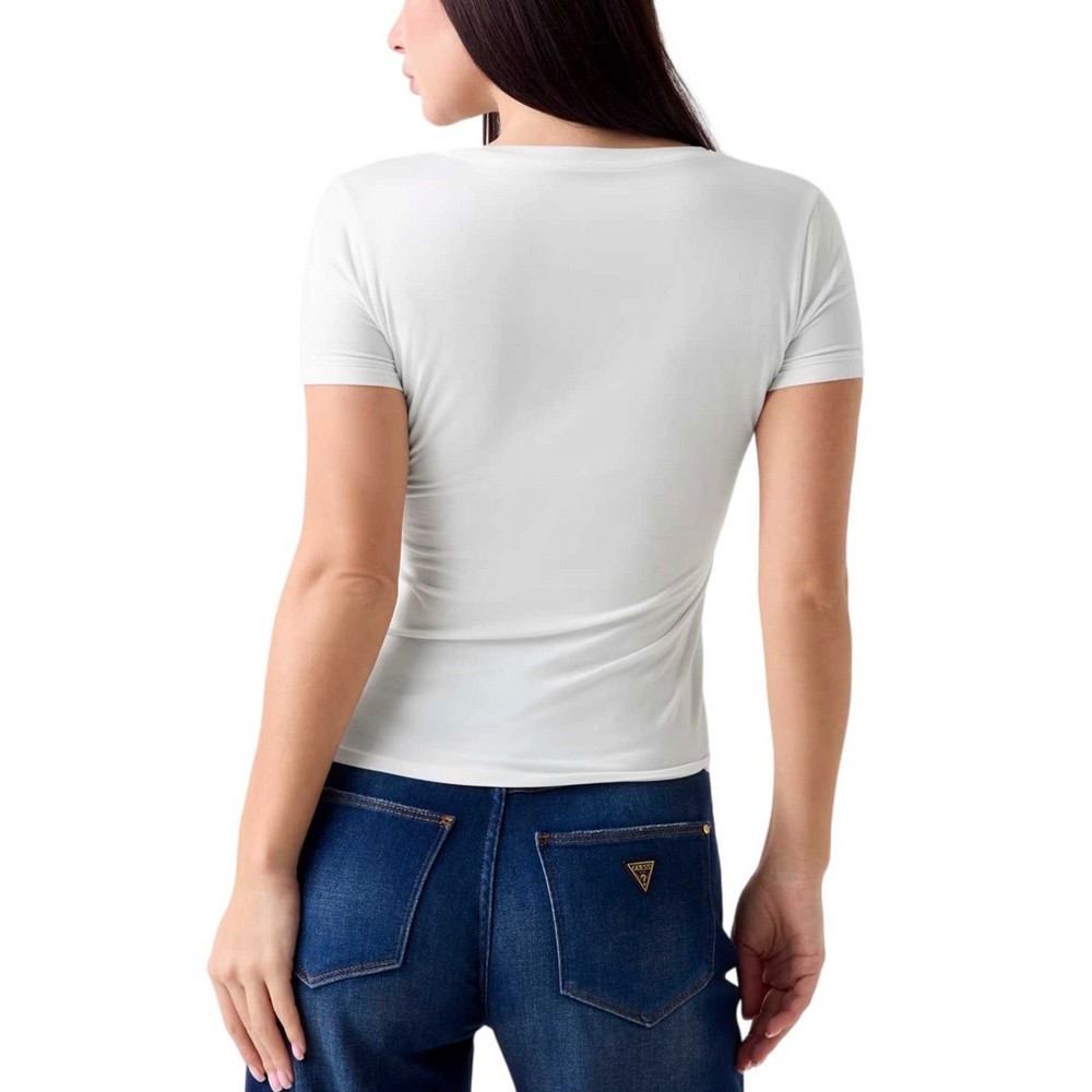 GUESS NEW SS VN MINI LOGO T-SHIRT ΜΠΛΟΥΖΑ ΓΥΝΑΙΚΕΙΑ WHITE