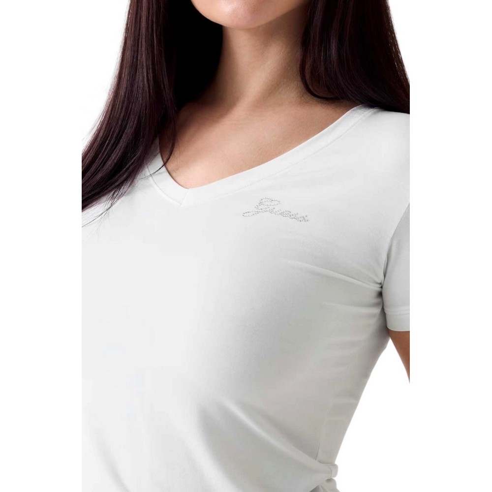 GUESS NEW SS VN MINI LOGO T-SHIRT ΜΠΛΟΥΖΑ ΓΥΝΑΙΚΕΙΑ WHITE